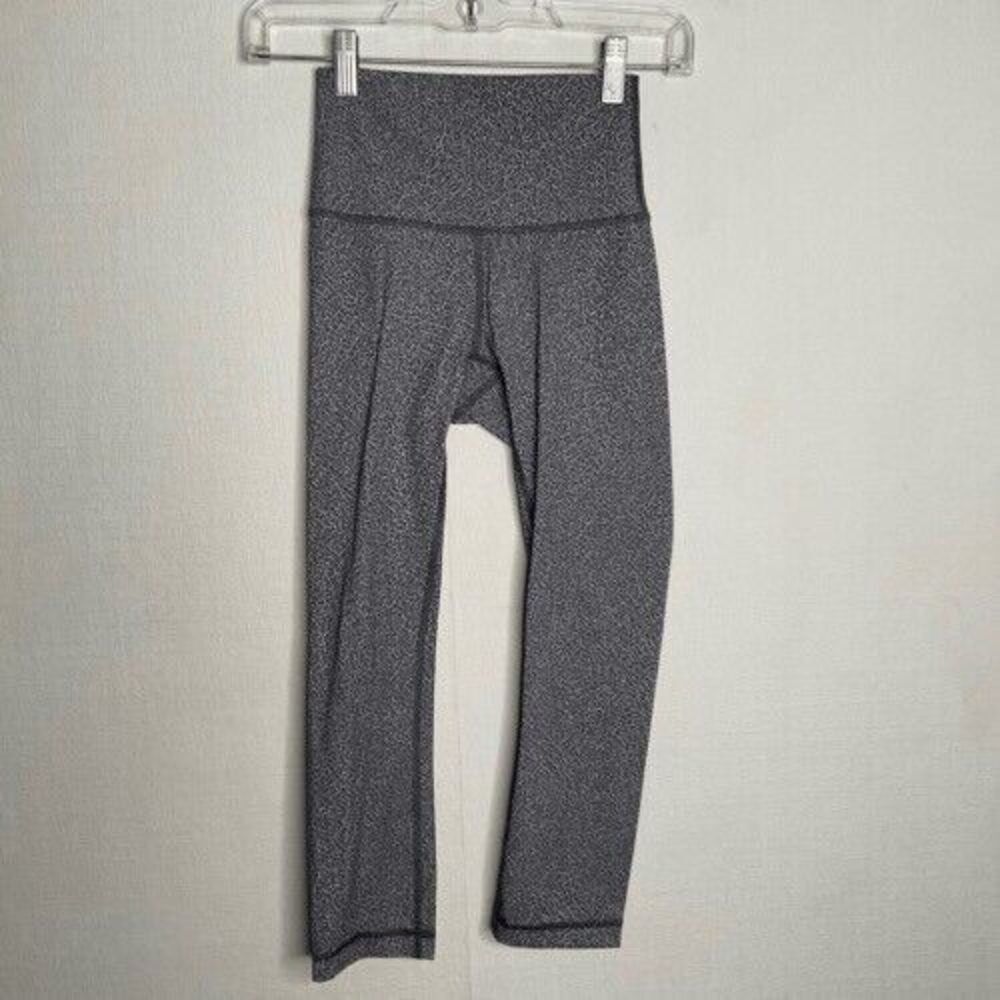 Lululemon Wonder Under Womens White/Black Full Length Athleisure Leggings Size 2